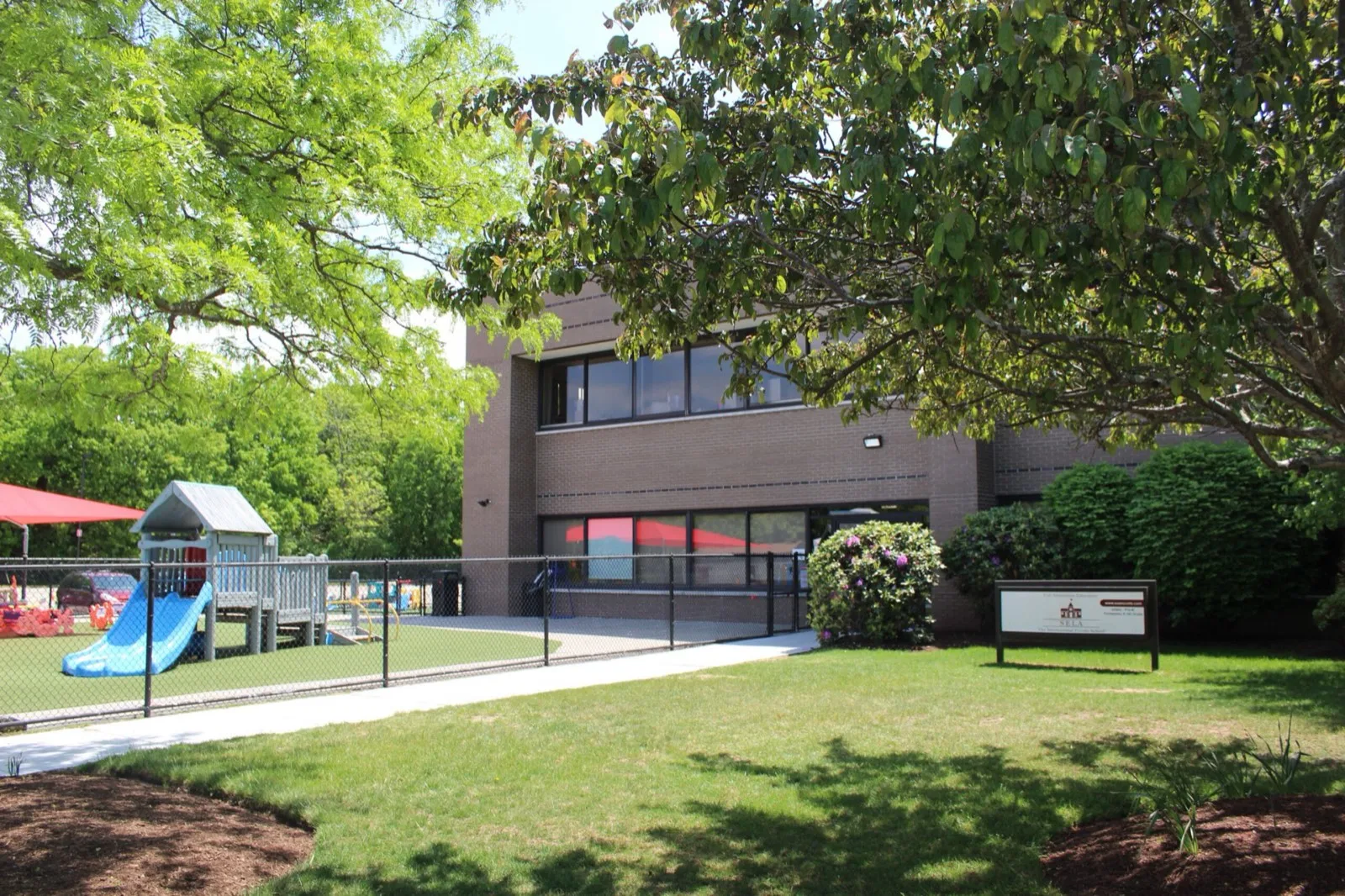 Exterior of SELA's Norwell campus building.